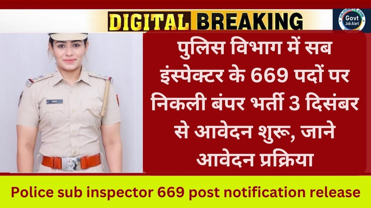 Police sub inspector 669 post notification